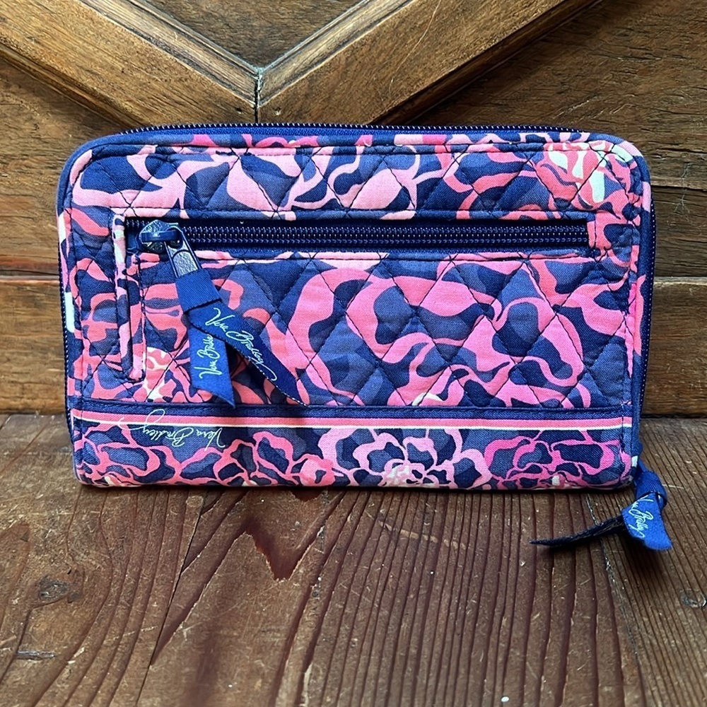 Vera Bradley Pink and Blue Geometric Wallet - Picture 3 of 4